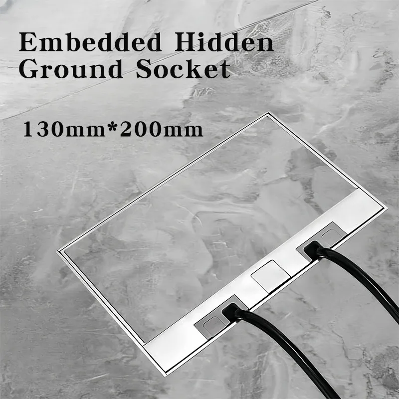 130mm * 200mm eingebettete versteckte Bodens teckdose un/us/eu/uk/fr Stecker adapter austauschbare Modul-Flach bodens teckdose in Steckdose 250V Image