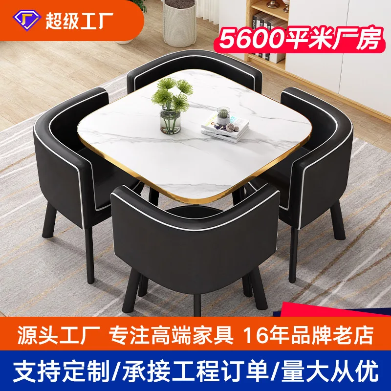 Freizeit kleiner runder Tisch, Couchtisch, ein Tisch und vier Stühle, kombinierter Milchteeladen, Empfang kleine Wohnungen, Besprechung Image