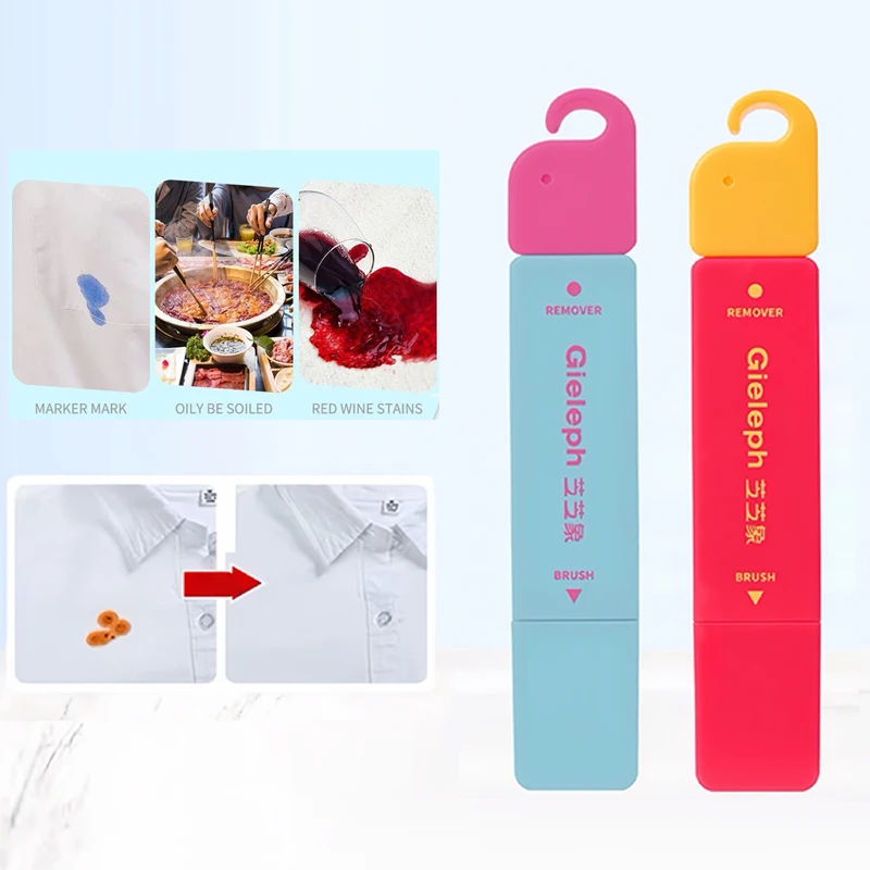 【Nice】 12 ml tragbare, nicht auswaschbare Fleckenentferner-Stifte, tragbare Reinigungsbürsten, sofortige Fleckenentferner-Stifte für Kleidung und Textilien Image
