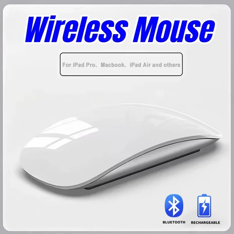 Neue kabellose Bluetooth-Magic-Computermaus, wiederaufladbar, schlank, ergonomisch, Dual-Mode, leise PC-Mäuse für Apple MacBook Air Image