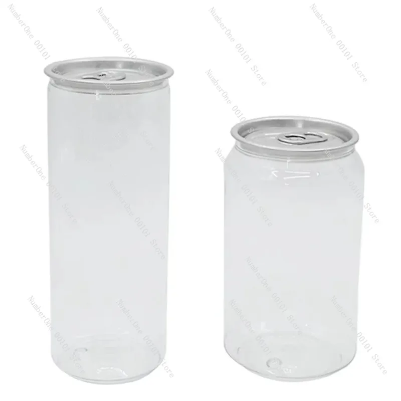 200 Stück 330ml/250ml Dosen mit Deckel PET-Flaschenverschluss PET-Dosen für Milchtee/Kaffee/Getränke Image