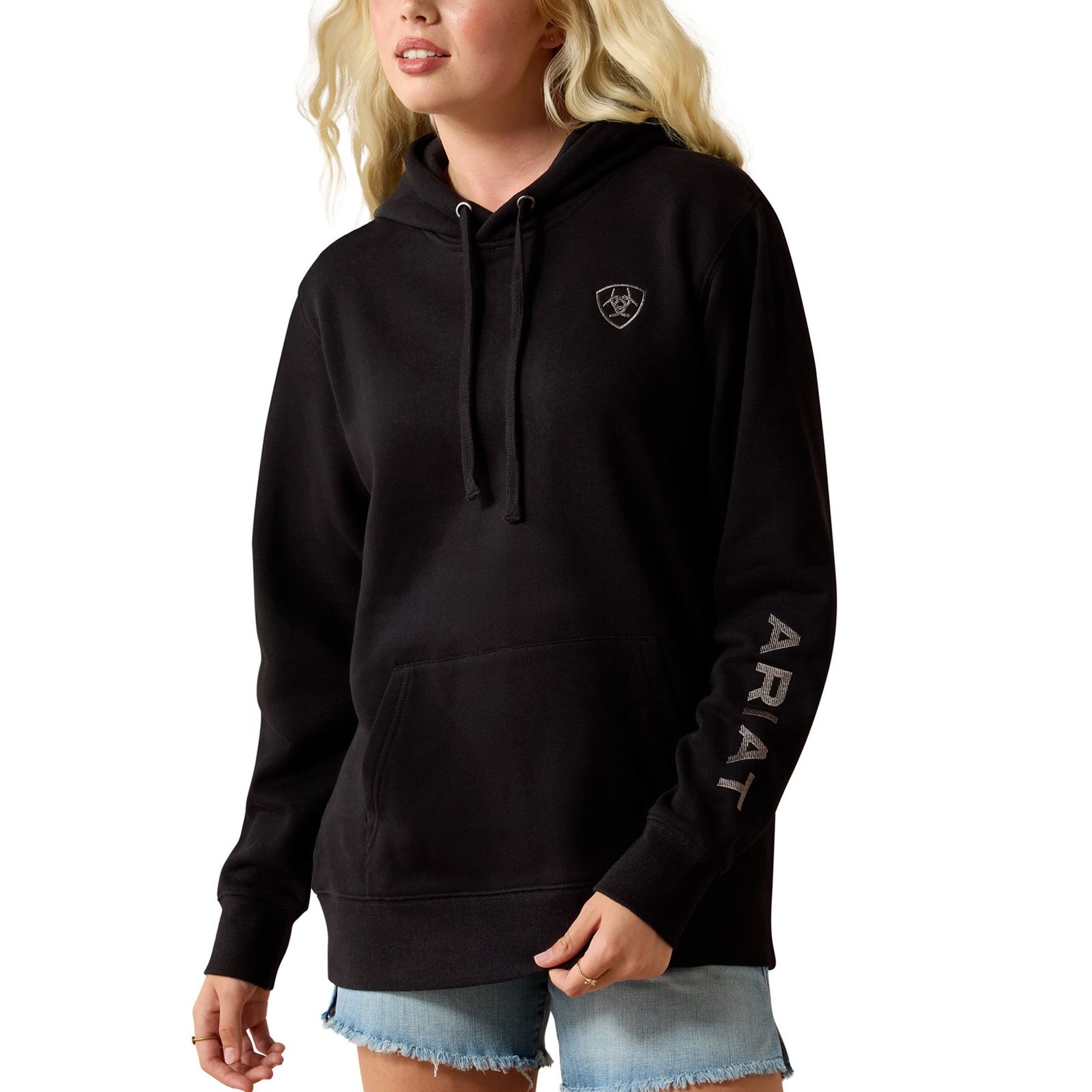 Ariat Women's Logo 2.0 Hoodie (Size 2X) Black, Cotton,Polyester