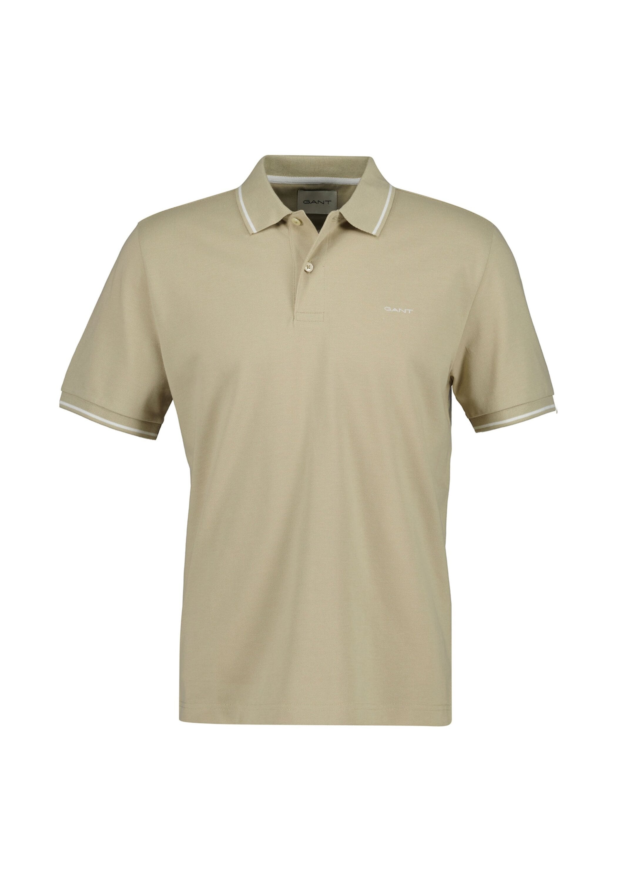 Poloshirt GANT "Poloshirt TIPPING PIQUE POLO 1er Pack", Herren, Gr. M, beige (beige (oat)), Obermaterial: 100% Baumwolle CO., Shirts