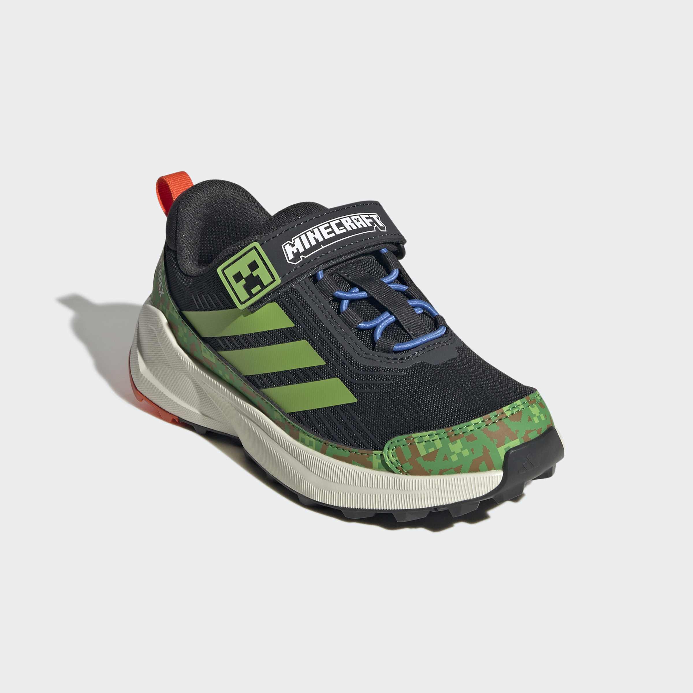 Wanderschuh ADIDAS TERREX "ADIDAS MINECRAFT TERREX TRAILMAKER 2", Kinder, Gr. 38, carbon, semi lucid lime, semi impact orange, Synthetik, Textil, Schuhe Wanderschuh, für Kinder & Jugendliche