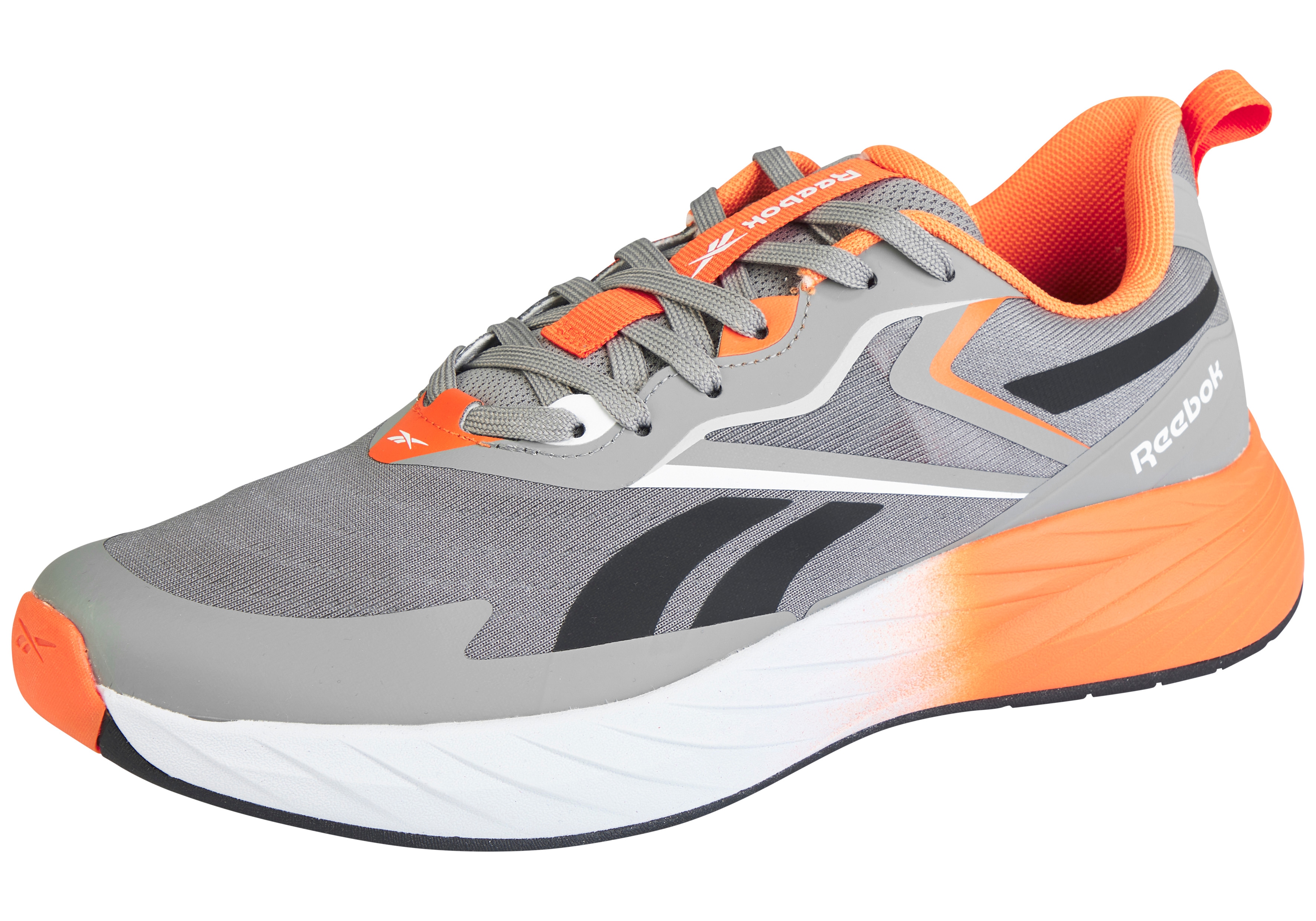 Laufschuh REEBOK "VERSE", Herren, Gr. 48,5, grau, schwarz, atomic tangerine, Synthetik, Textil, Schuhe Laufschuh