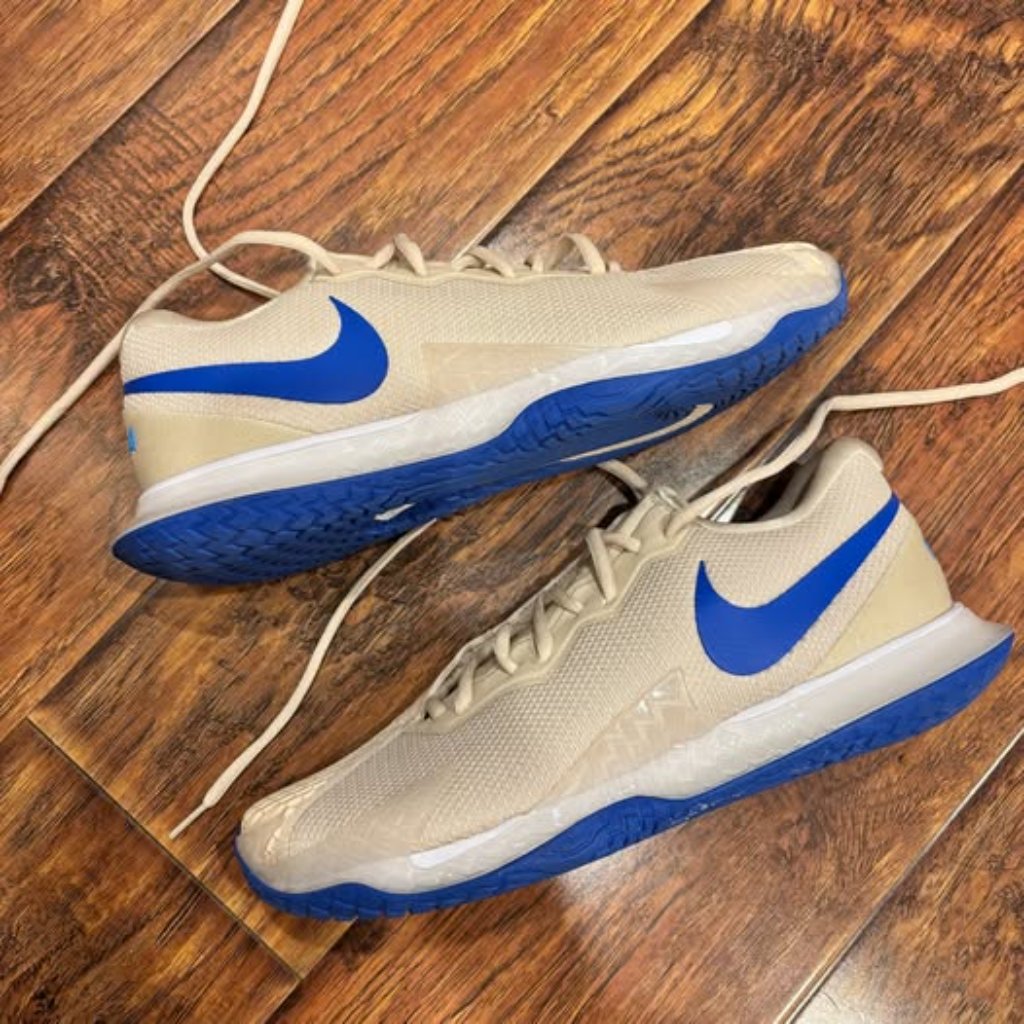 Nike Shoes | Barely Used Nike Men's Zoom Vapor Cage 4 Rafa Tennis Shoes Size 10 | Color: Blue/Cream | Size: 10