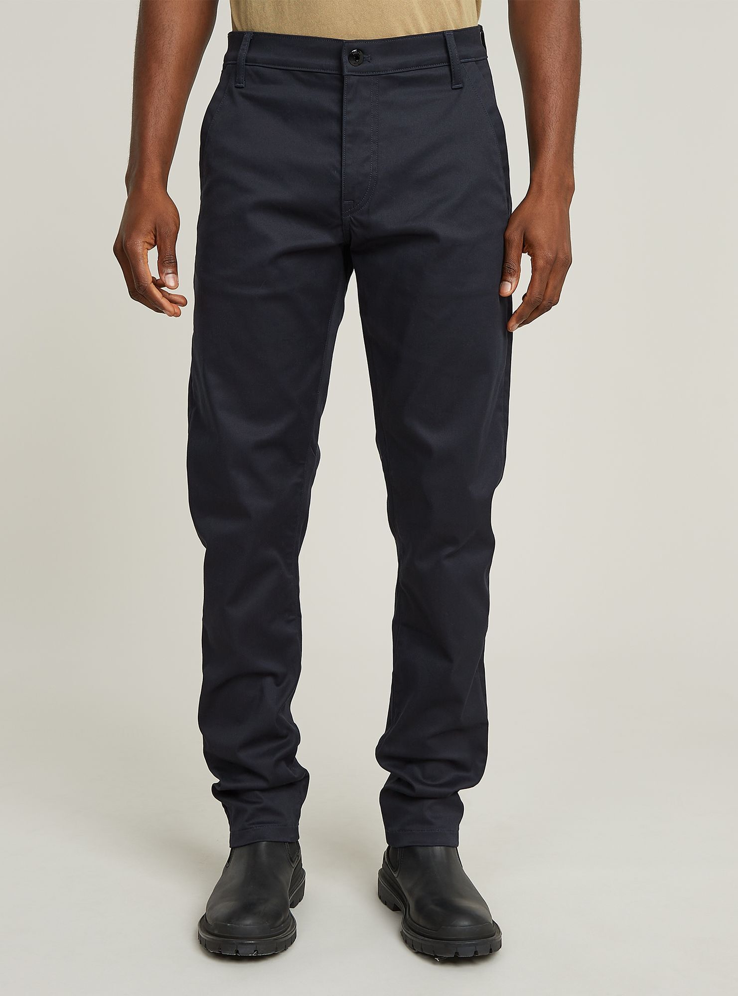 Chinohose G-STAR "Morry Tapered Chino", Herren, Gr. 38, Länge 34, salute, Obermaterial: 50% Baumwolle, 47% Baumwolle, 3% Elasthan, Hosen Chinohose