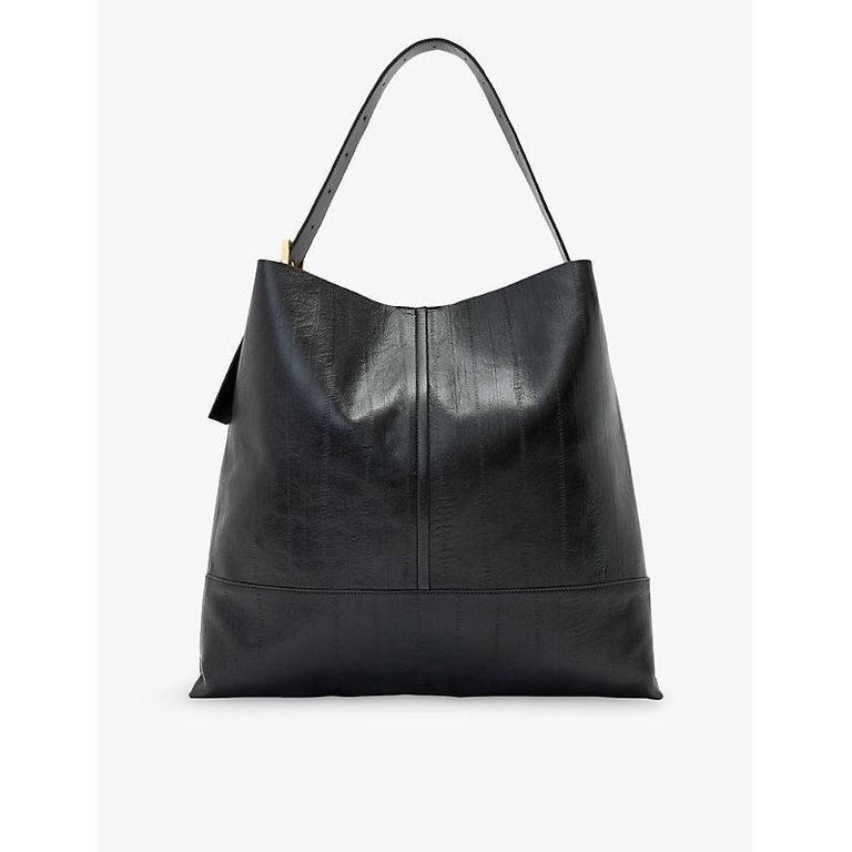 Asha Leather Shoulder Bag - Black - AllSaints Shoulder Bags
