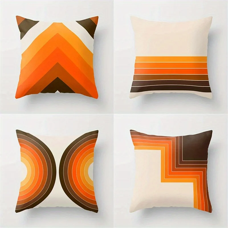 Heimdekoration, Retro-Kissenbezug mit geometrischem Muster, bedruckt, Kissenbezug, geeignet für Sofa, Schlafzimmer, Auto-Kissenbezug Image