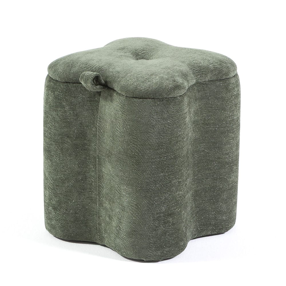 Pouf velours pailleté vert