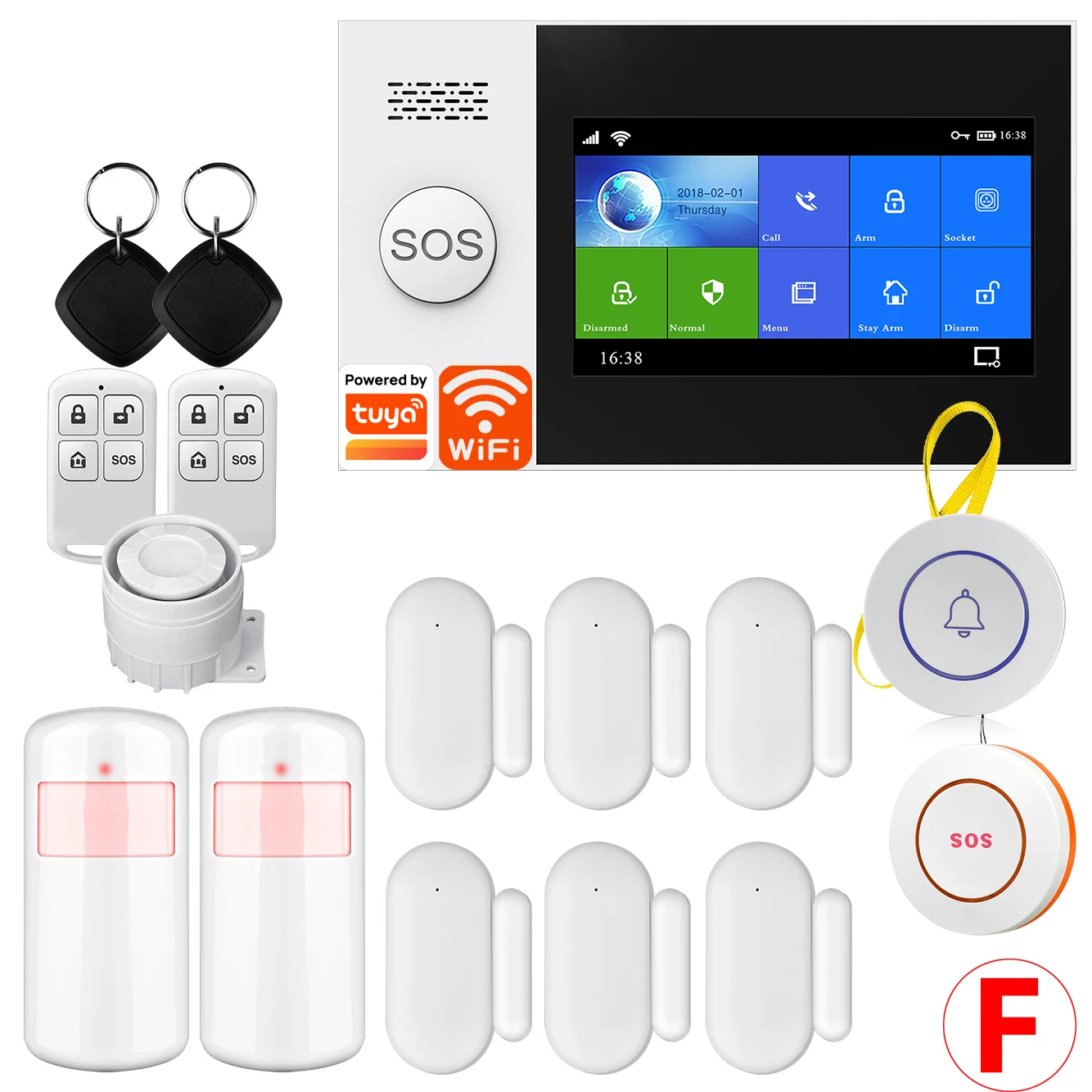 Tuya Wireless Home 2G/4G WIFI GSM Home Security Mit Motion Detektor Sensor Einbrecher Alarm System APP control Unterstützung Alexa Image