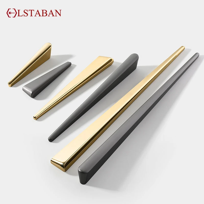 Goldschwarze Schrankgriffe Küchenschrank-Türknauf und Griff Kommode Schubladenknöpfe Kleiderschrank-Türgriff Möbelbeschläge Image