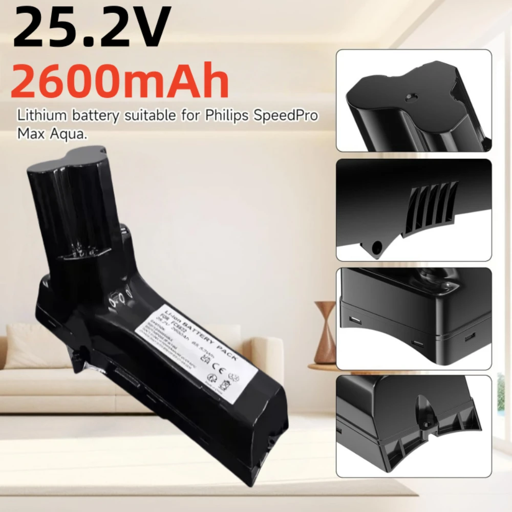 25,2 V Lithium-Akku für Philips SpeedPro Max Aqua/Stick XC8347/XC8045 Ersatz-Akku-Staubsauger mit BM. Image