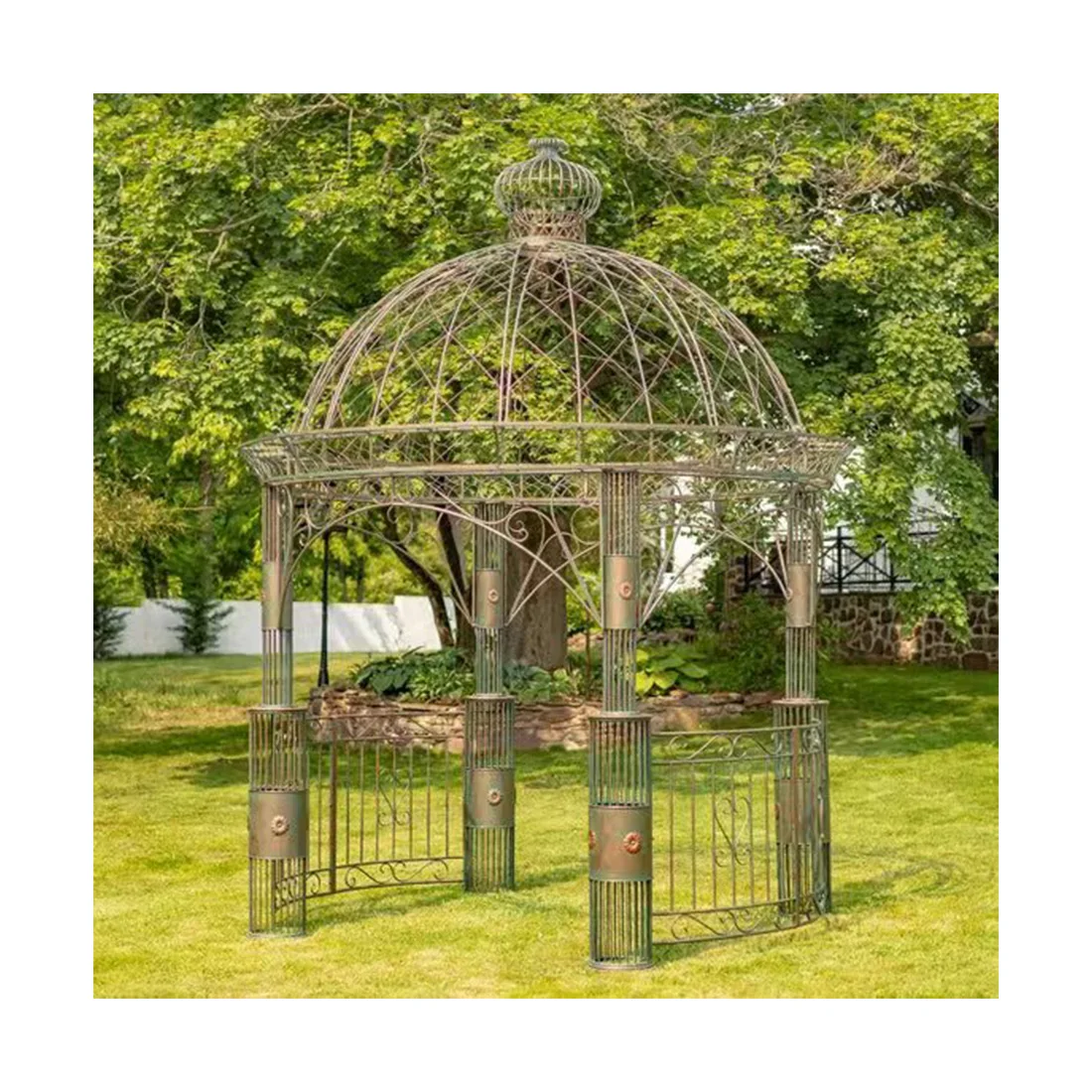 Garten-Park-Dekoration für den Außenbereich, Gartenpavillon aus Schmiedeeisen Image