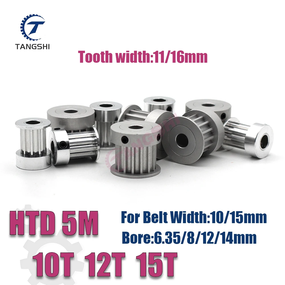 HTD 5M 10T 12T 15Zähne Synchrone Zahnriemenscheibe Bohrung 6,35/8/12/14mm für Breite10/15mm Riemen 5M-10T 12T 15T K-Typ Zahnriemenscheibe Image