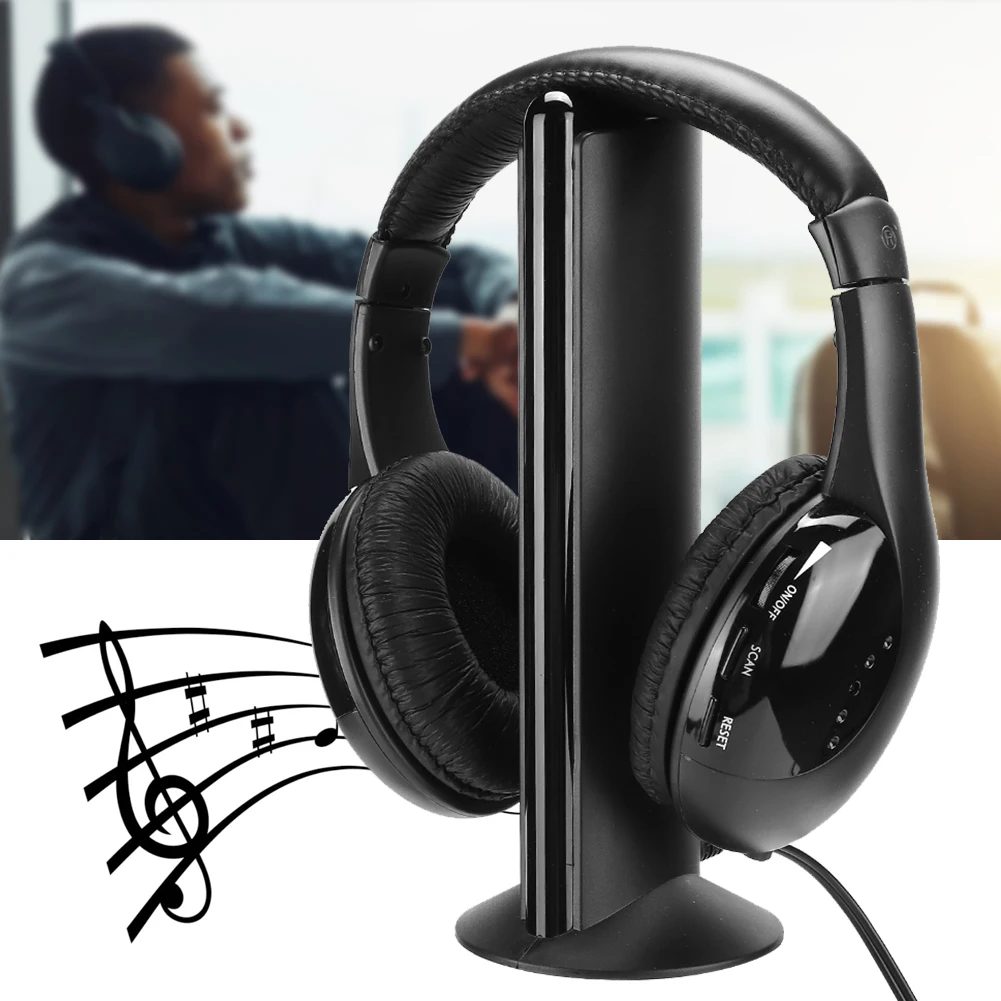 5-in-1 FM Wireless Headset Eingebautes Mikrofon Kopfhörer Headset mit Ladestation Drahtloser Kopfhörer Drahtloses Headset Headset Image