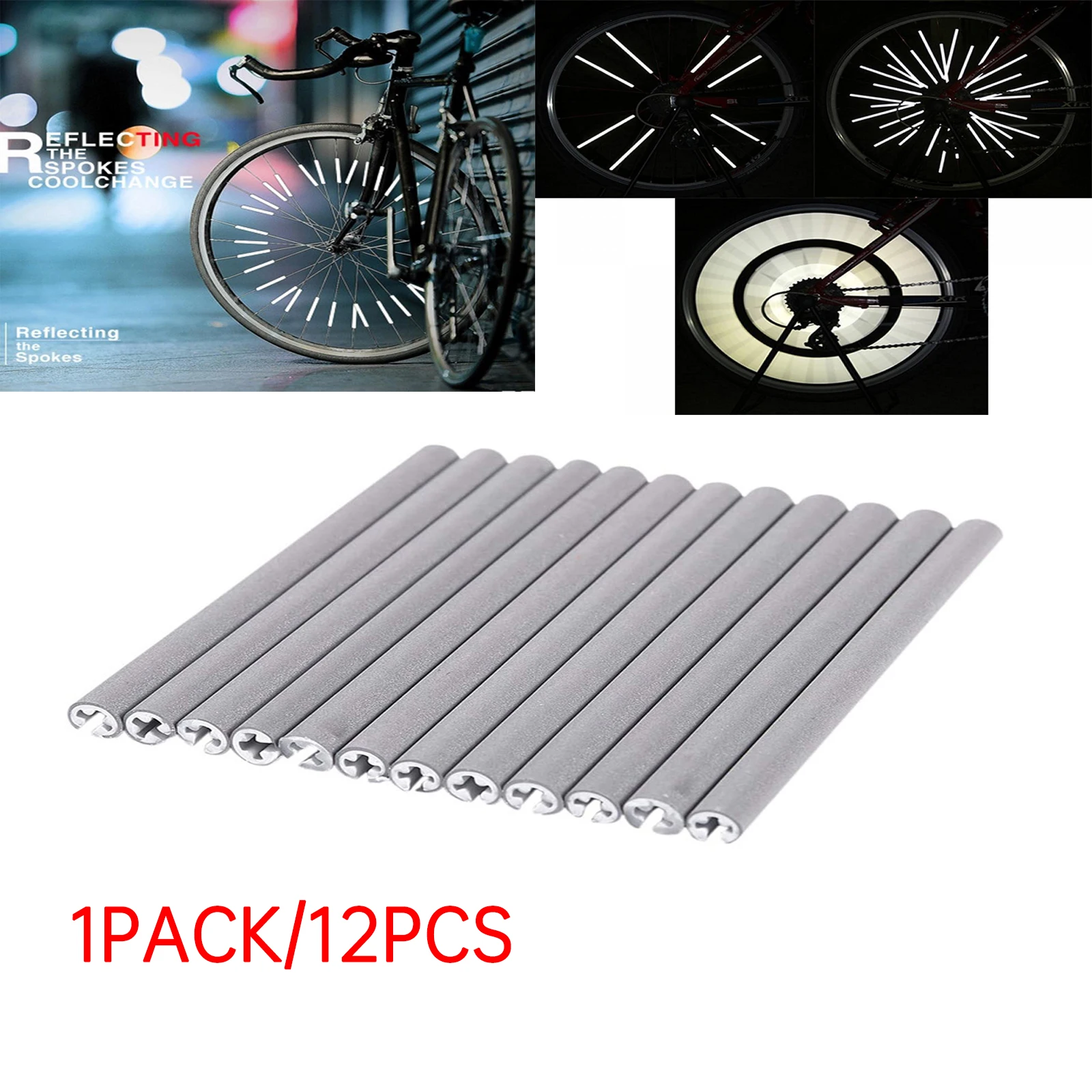 12-96PCS 8cm Speichen Reflektoren Fahrrad Set Fahrrad Rad Warnung Streifen Stahl Draht Lampe MTB Fahrrad reflektor Licht Sicher Reiten Image
