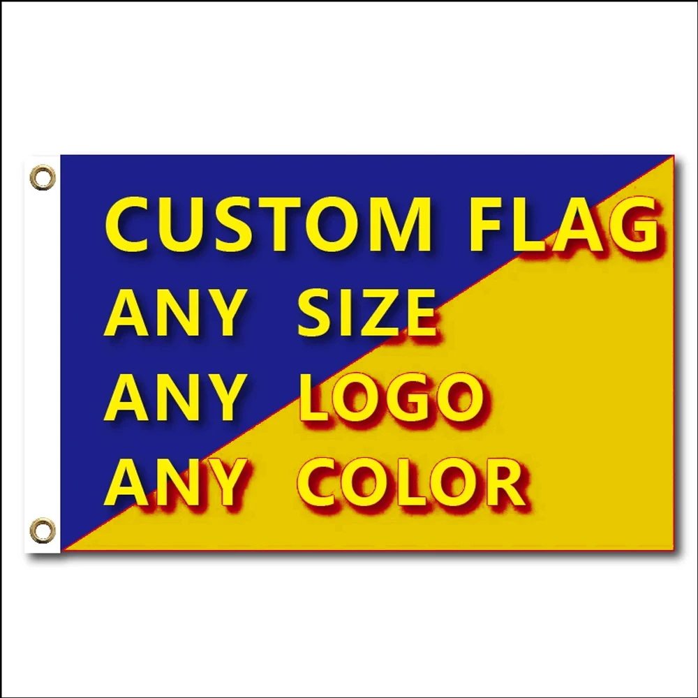 2x3ft 3x5ft Grafik individuell bedruckte Flagge Polyester Schaftabdeckung Messingösen Kostenloses Design Außenwerbung Banner Dekoration P Image