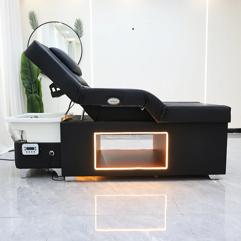 Marke Friseursalon Shop Massage Shampoo Bett Haarwaschbetten Lift Typ Massagetisch High End Salon Service Kommerzielle Möbel Image