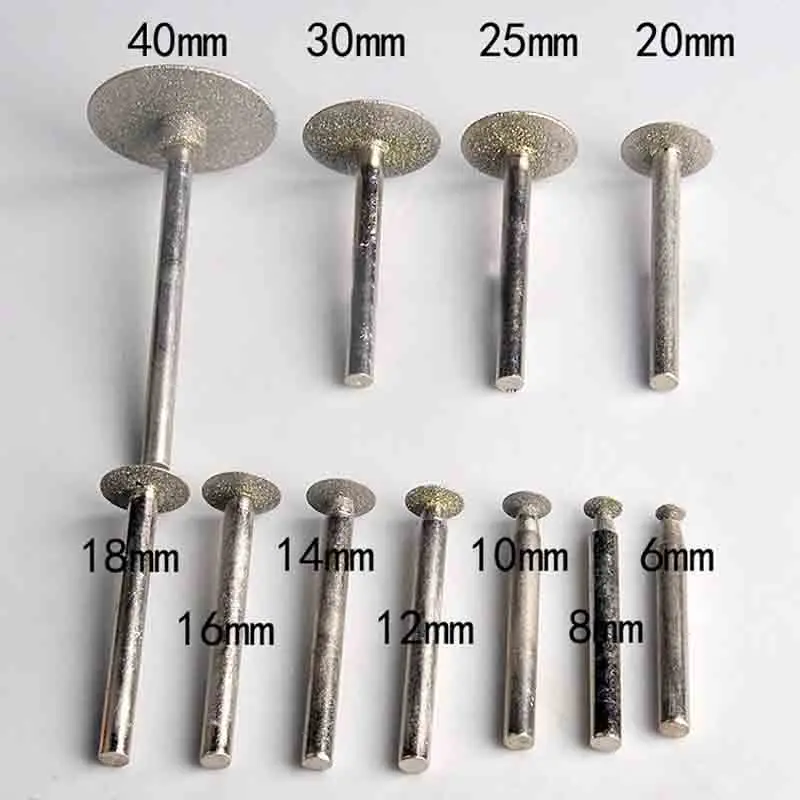1–5 Stück 6–60 mm Diamant-Schneid-Schleifscheibe, 6 mm Schaft für Dremel-Drehwerkzeug, Sägeblatt zum Schneiden von Jade-Achat, Wachs, Smaragd Image