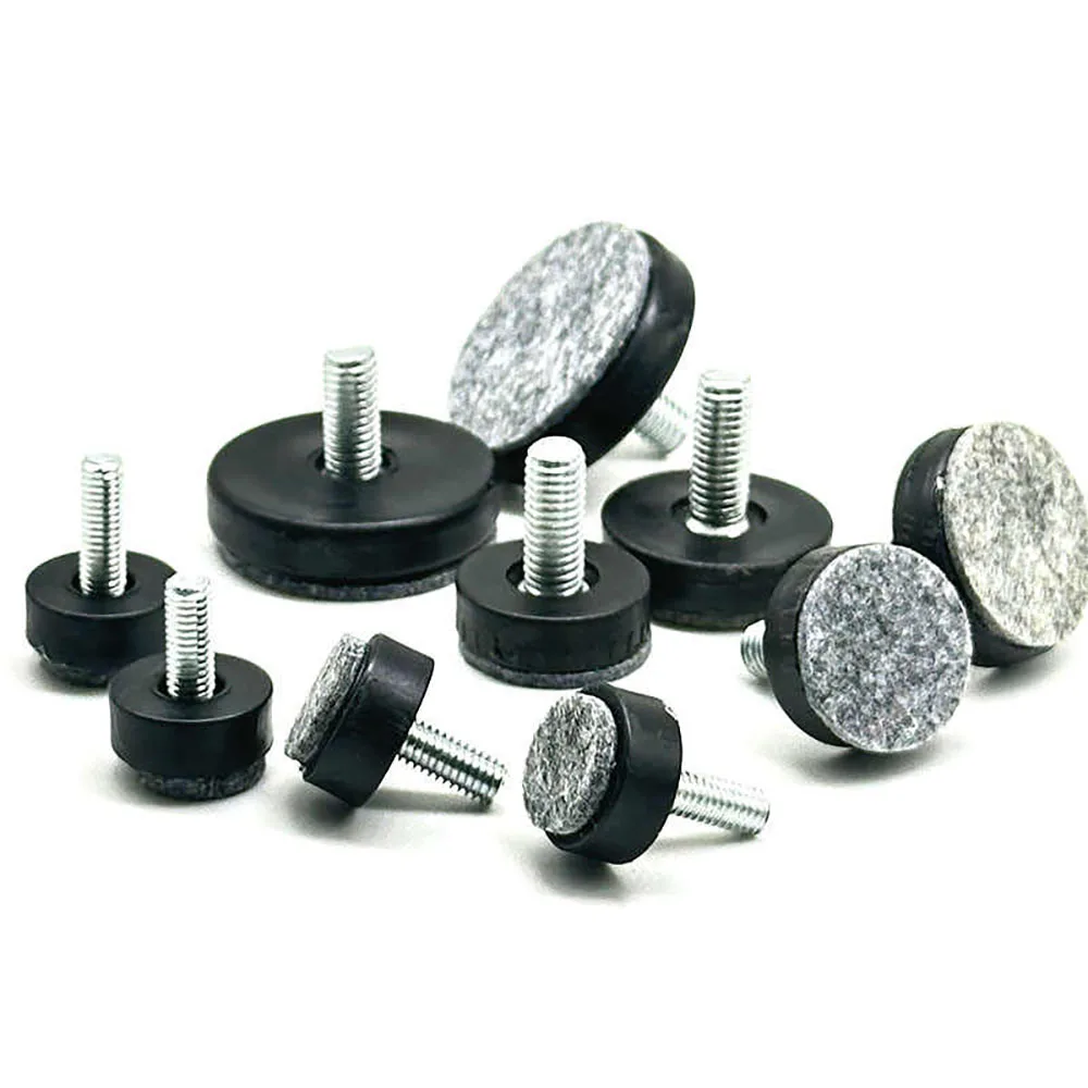 4-16 Stück Filz Nylon verstellbare Fußpolster Schrauben M6 M8 Tisch Stuhl Balance Fußpolster Möbelbein Anti-Rutsch-Schutz Image