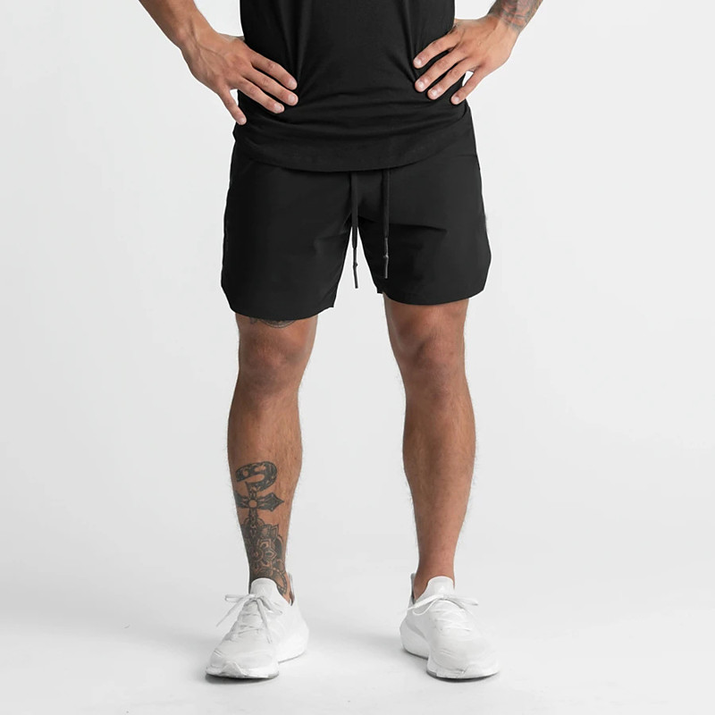 Men's Active Shorts Casual Shorts Athletic Short Pocket Elastic Waist Plain Plain Solid Quick Dry Breathable Above Knee Outdoor Gym Training Sports Sport Black Pink Stretchy