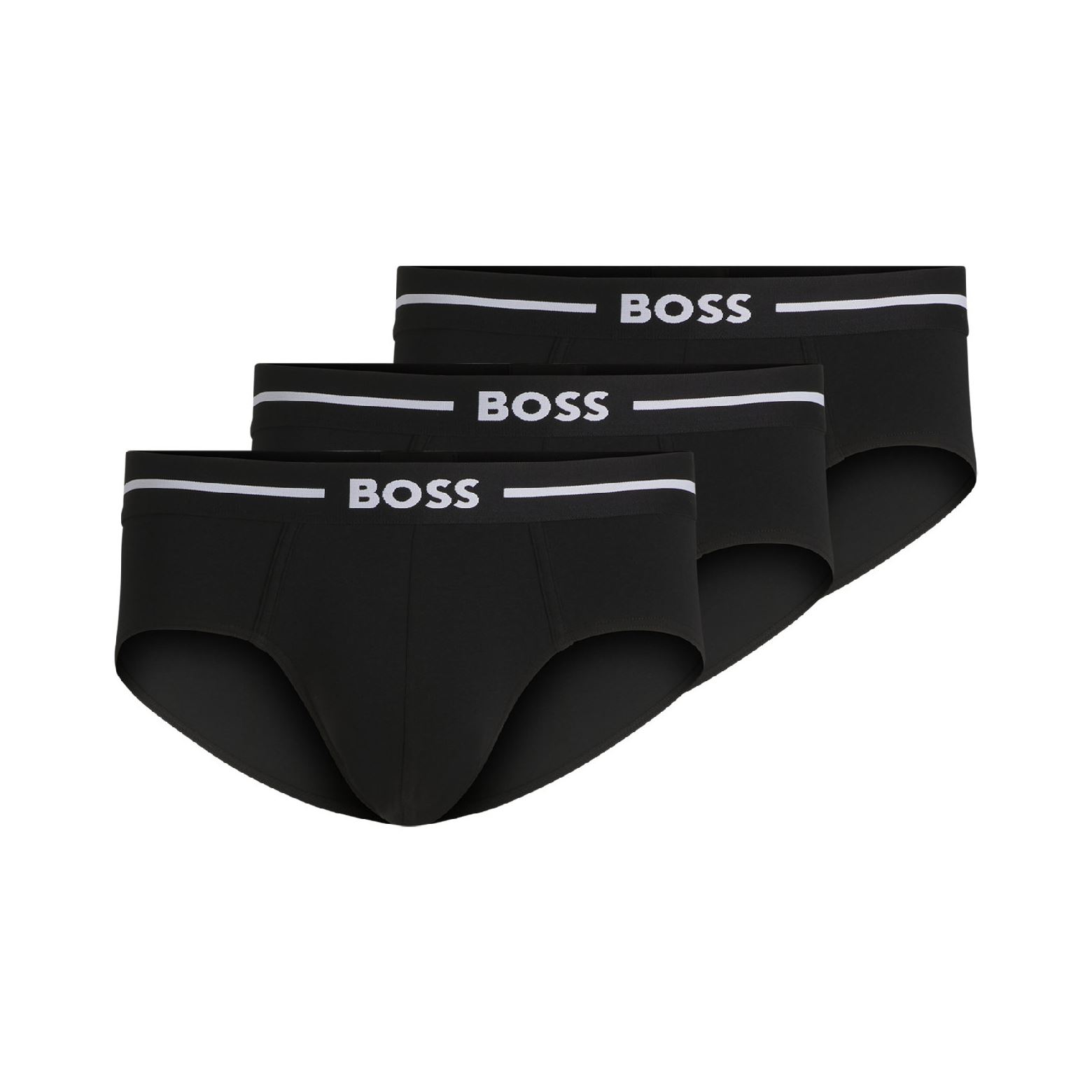Boss Mens 3 Pack of Logo Waistband Trunks in Black Cotton - Size X-large | Boss Sale | Discount Designer Brands
