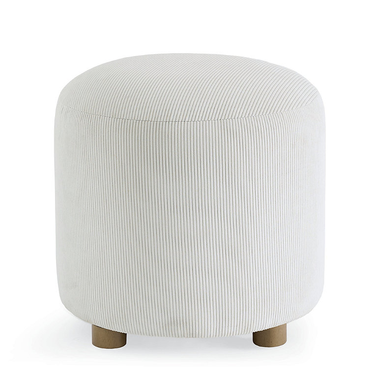 Layton Ottoman - Cloud Grey Corduroy - Grandin Road