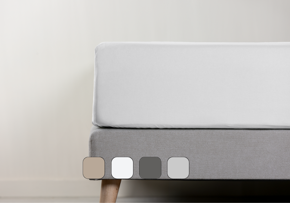 Drap Housse Satin de Coton Emma 160x200 - Gris Foncé