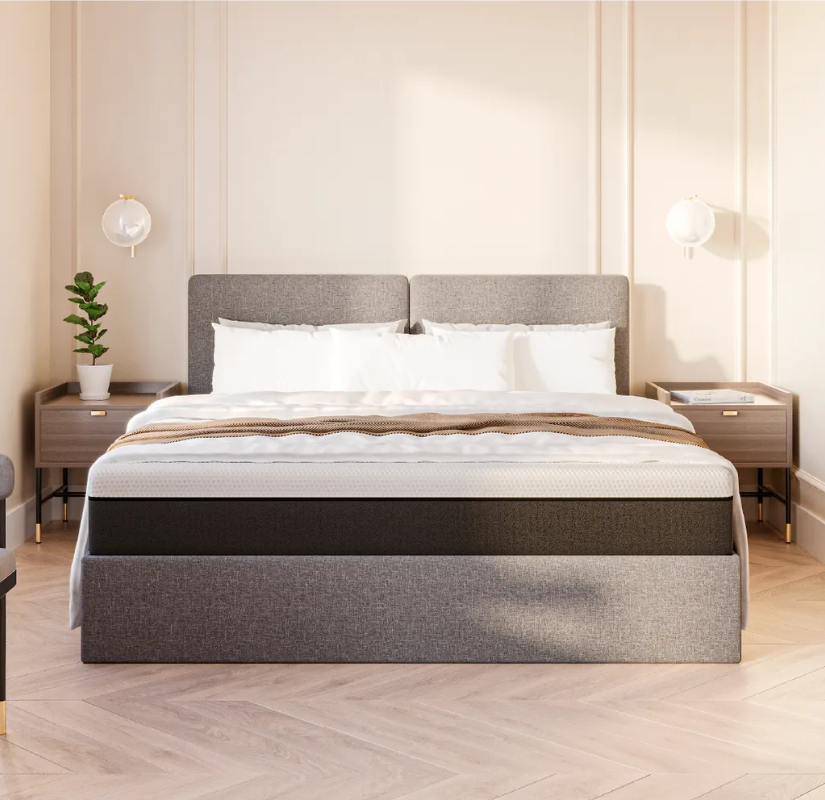 Lit Coffre Emma Original 140x190 - Gris clair - Tête de lit en option - Jusqu'à 796L de capacité de stockage - Livraison et retour gratuits