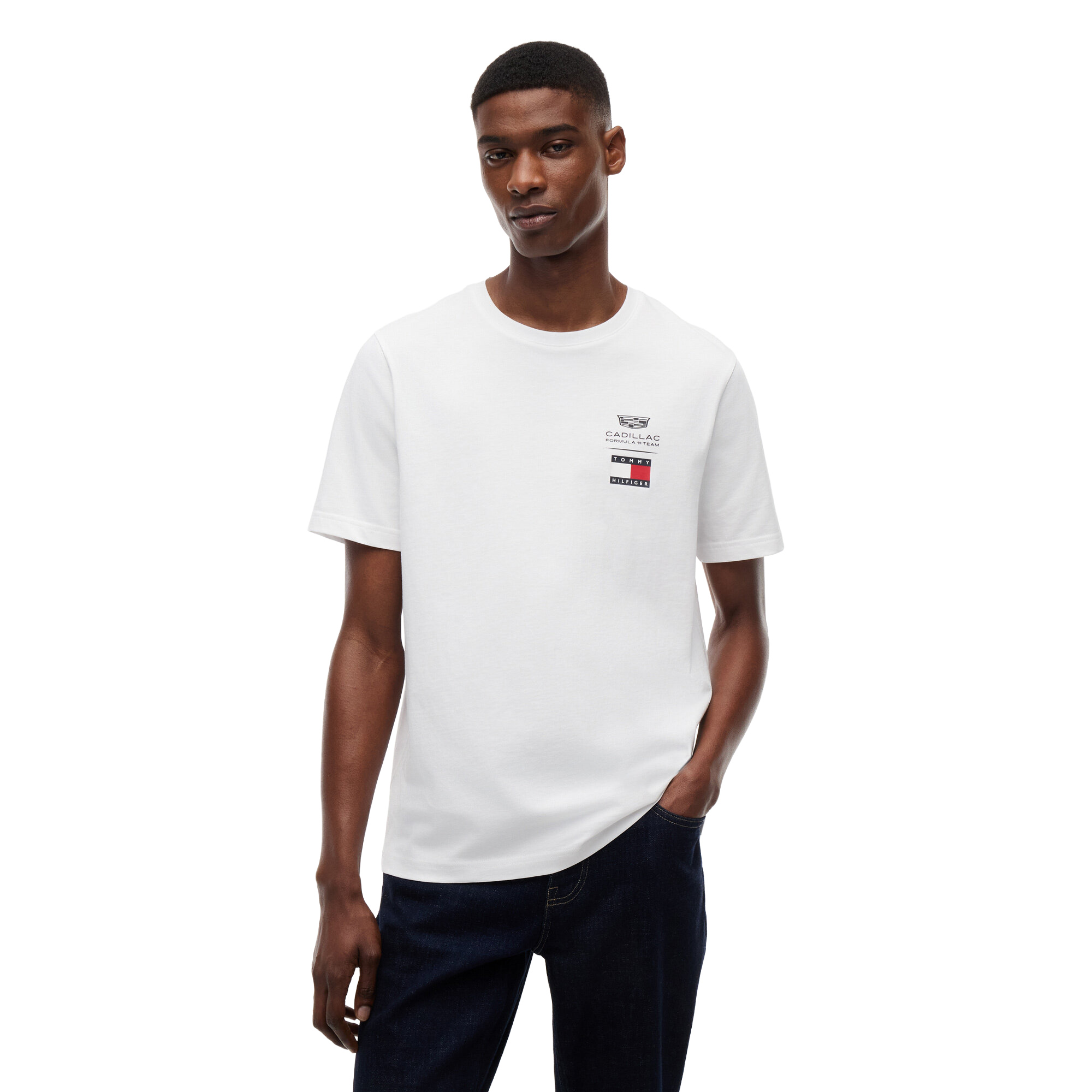 Cadillac Tommy Hilfiger Logo-T-Shirt – Weiß Image