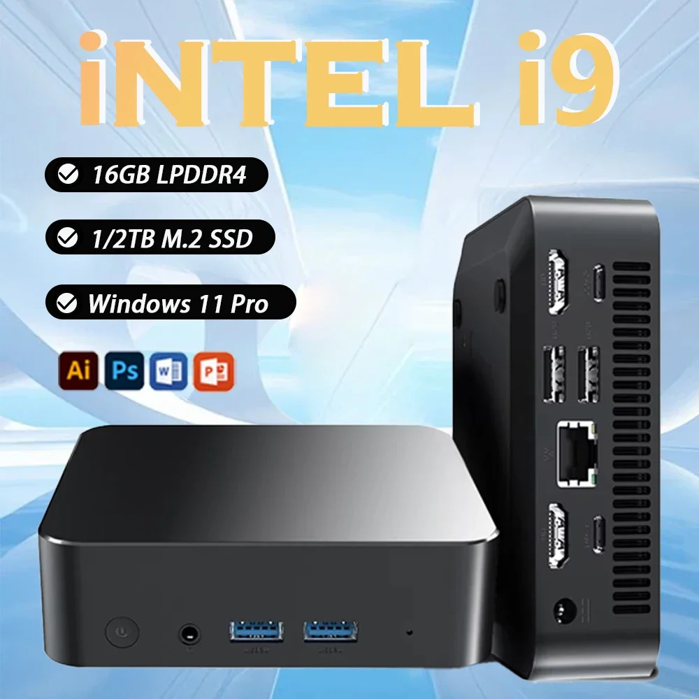 Mini PC Inter Core i9 8950HK/i3-6100U, 16 Go DDR4, SSD 1/2 To, ordinateur de jeu de bureau, Windows 11, BT5.2, WIFI6, ordinateur de jeu 4K