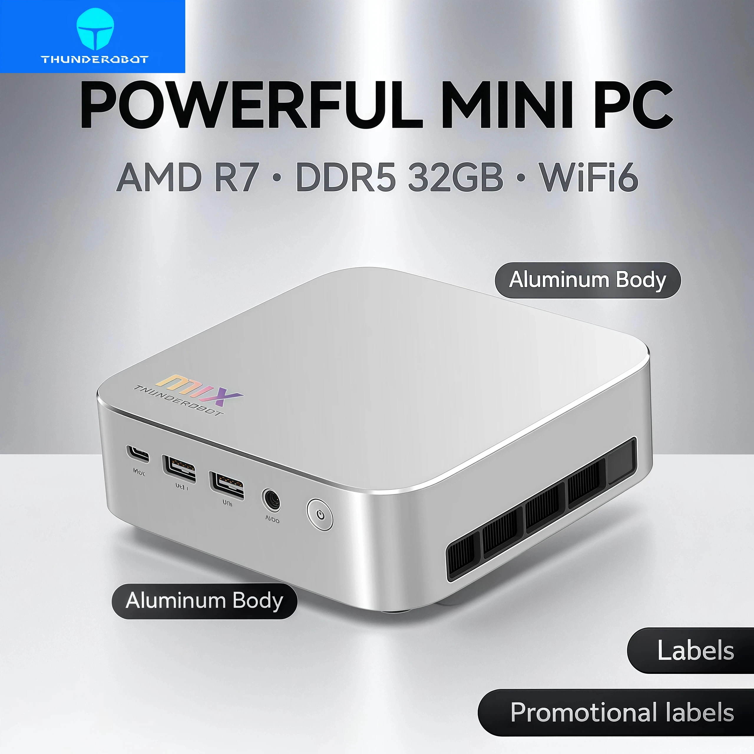 Mini PC AMD Ryzen, puissant pour le gaming, micro-ordinateur H255 avec carte graphique, petit mini PC 16 Go de RAM, 512 Go SSD.