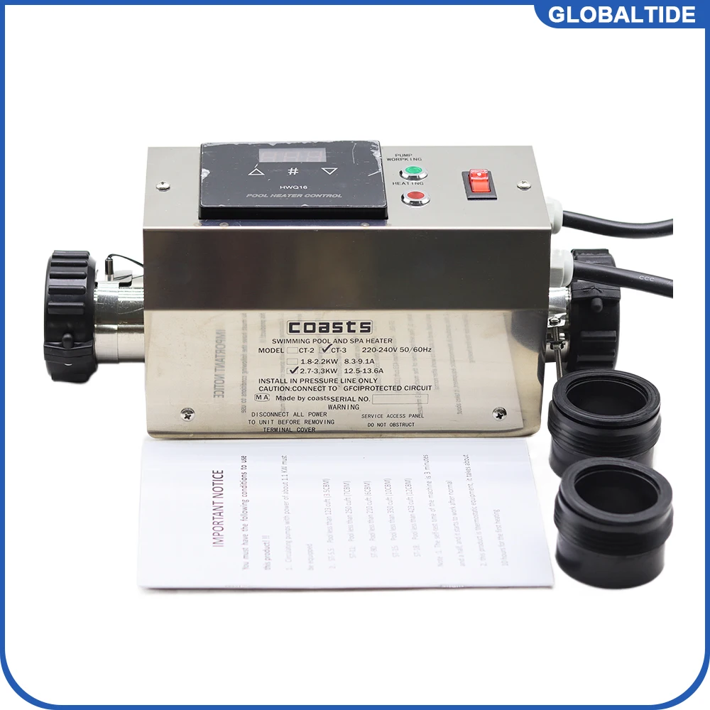 Nouveau 3KW 220V piscine chauffage électrique piscine et SPA bain chauffage baignoire chauffe-eau Thermostat piscine accessoires