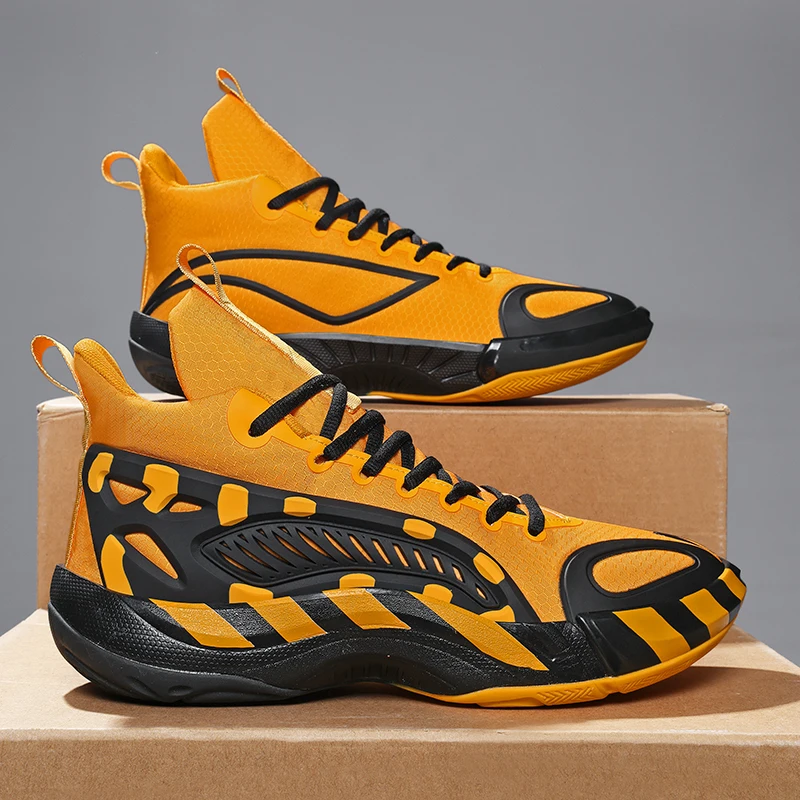 Scarpe da basket da uomo Ammortizzazione traspirante Scarpe da corsa indossabili antiscivolo Allenamento in palestra Scarpe da ginnastica da basket atletiche per uomo