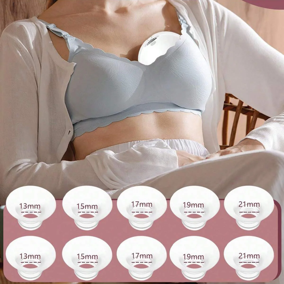10 Stück Brustschutz-Einsätze, kompatibel mit Momcozy M5/M9/V2 Pro/S12 Pro/Spectra/Medela/eufy/Elvie/Lansinohand, die meisten 24-mm-Schilde Image