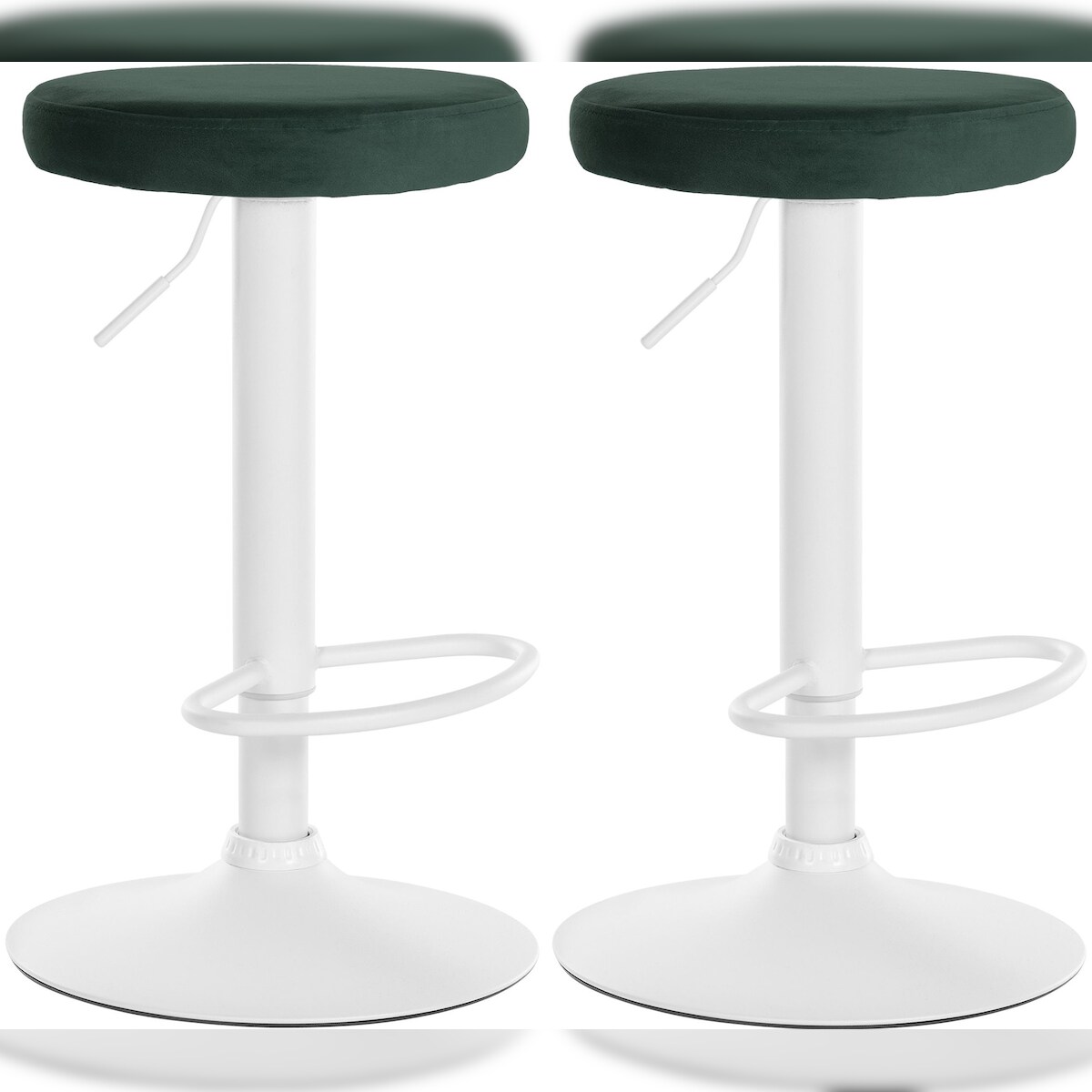 CLP 2er Set Barhocker Ponte Samt grün/Metall matt weiss Image