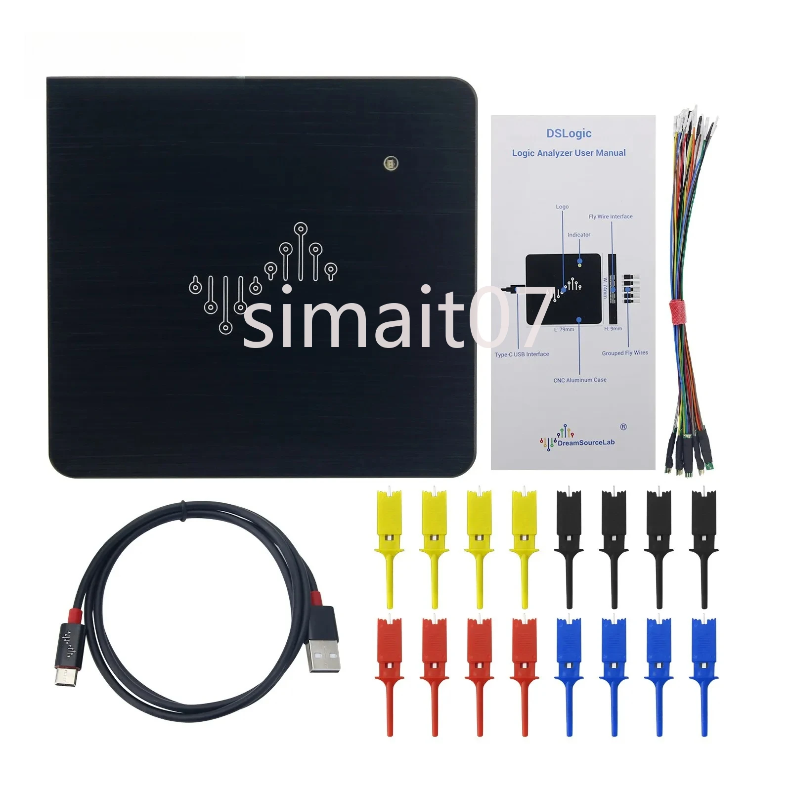 DSLogic U2Basic/Plus 16CH Logikanalysator – USB 2.0-Schnittstelle, 100 MHz Abtastrate, 64 Mbit Hardware-Speicher zum Debuggen Image