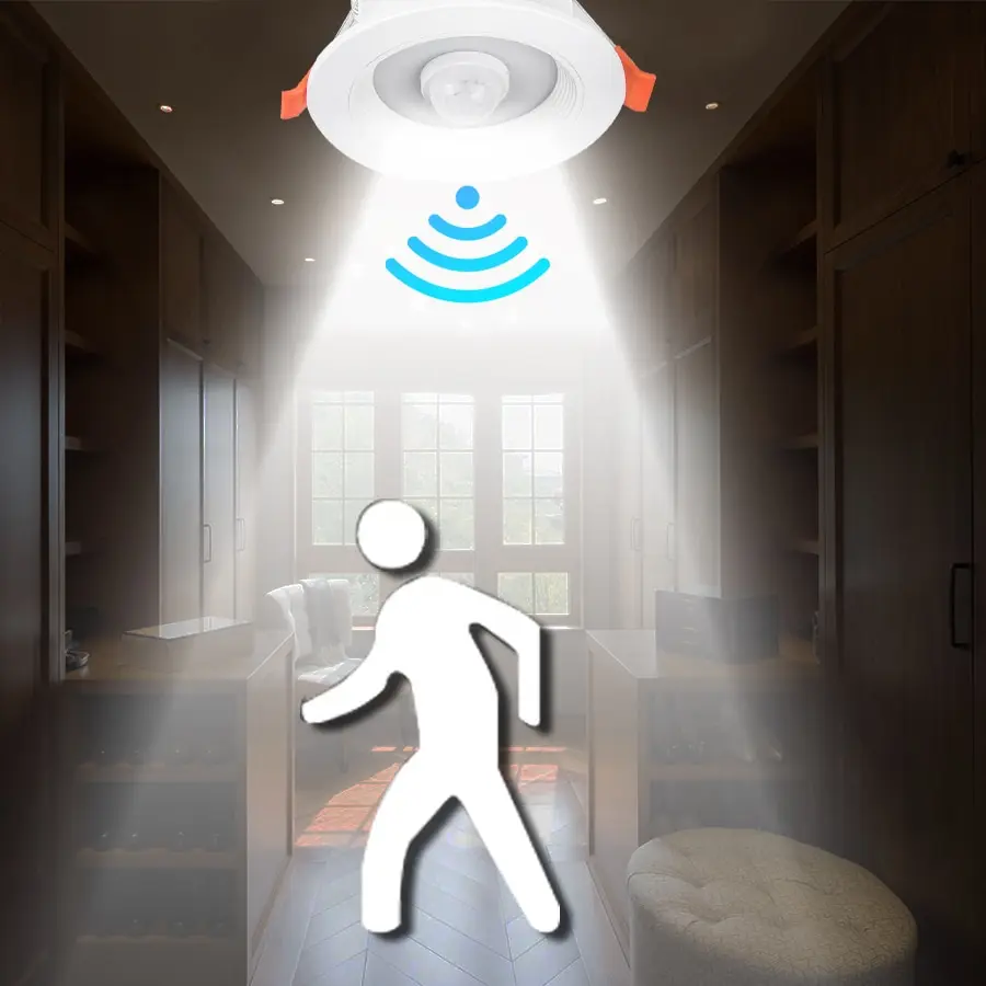 LED-Downlights, PIR-Bewegungsmelder, Downlight, 5 W, 10 W, 15 W, 20 W, Deckeneinbauleuchte, kaltweiß, Nachtlampe, LED-Strahler, Downlight