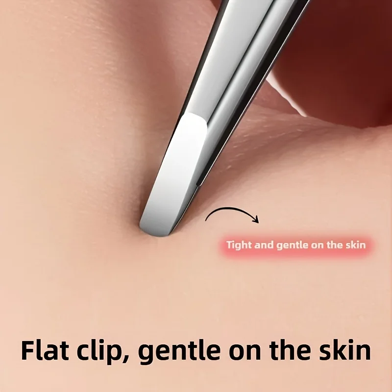 Professionelle Hochpräzisions-Pinzette für Augenbrauen, Gesichtshaar und Eingewachsene Haare zur Entfernung für Frauen und Männer Edelstahl-Clip Image