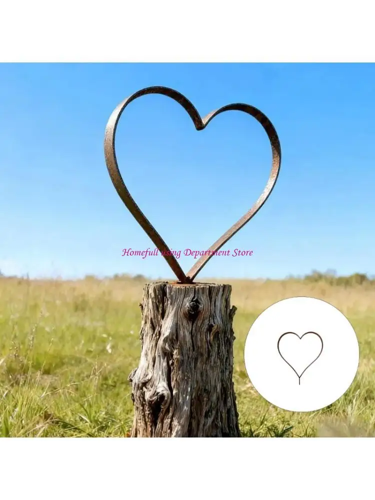 Rost-Dekorationsstecker, Metall, Herzform, Gartendekoration, Rankhilfe, Topfstecker, natürlicher Pflanzenstecker für den Image