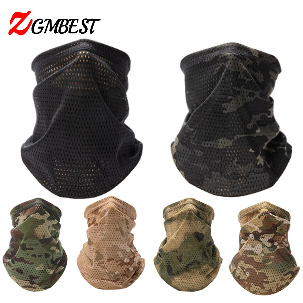 Camouflage Winddicht Hals Gamasche Schal Outdoor Sport Halbe Gesichtsmaske Laufen Skifahren Radfahren Bandana Atmungsaktive Motorrad Maske Image