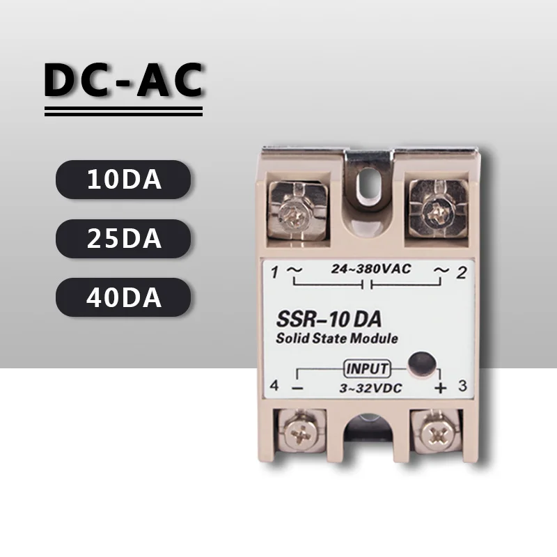 SSR 10DA 10A 40A Halbleiterrelais DIN 25A SSD-Schienenrelais SSR40DA Relais 12V 20A Modul 30A DC-Spannungssteuerung Kühler Image
