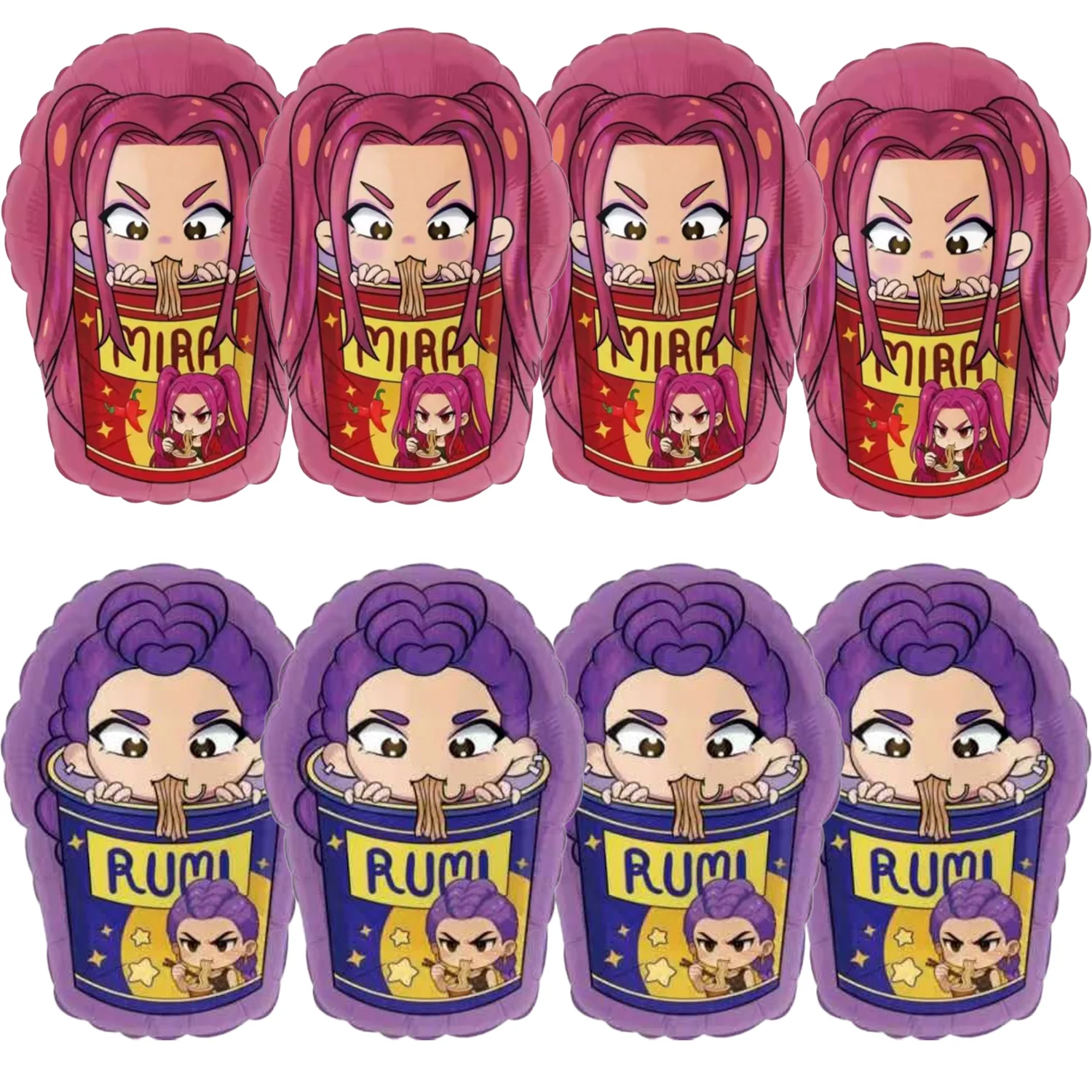 8 stücke/1 SET Dämon Jäger Ballon Geburtstag Party Decor Koreanische Kpop Anime Aluminium Film Ballon Kinder Mädchen Baby dusche Party Suppli Image