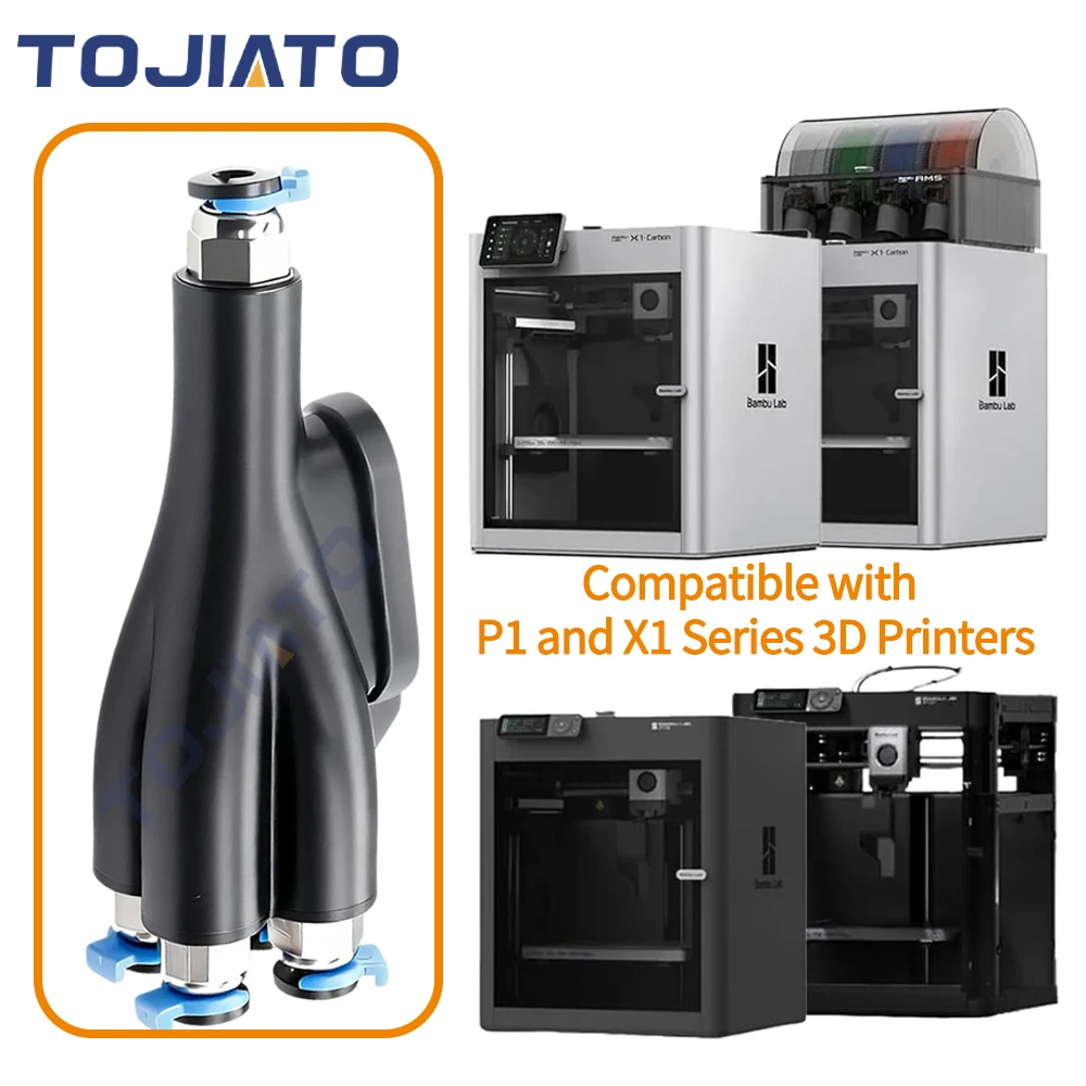 Für Bambu Lab 4 in 1 PTFE-Adaptermaterial Rohrvergrößerungspoort AMS Connect für X1/P1 X1C P1S P2S H2D H2C A1 Rohrverbinder Image