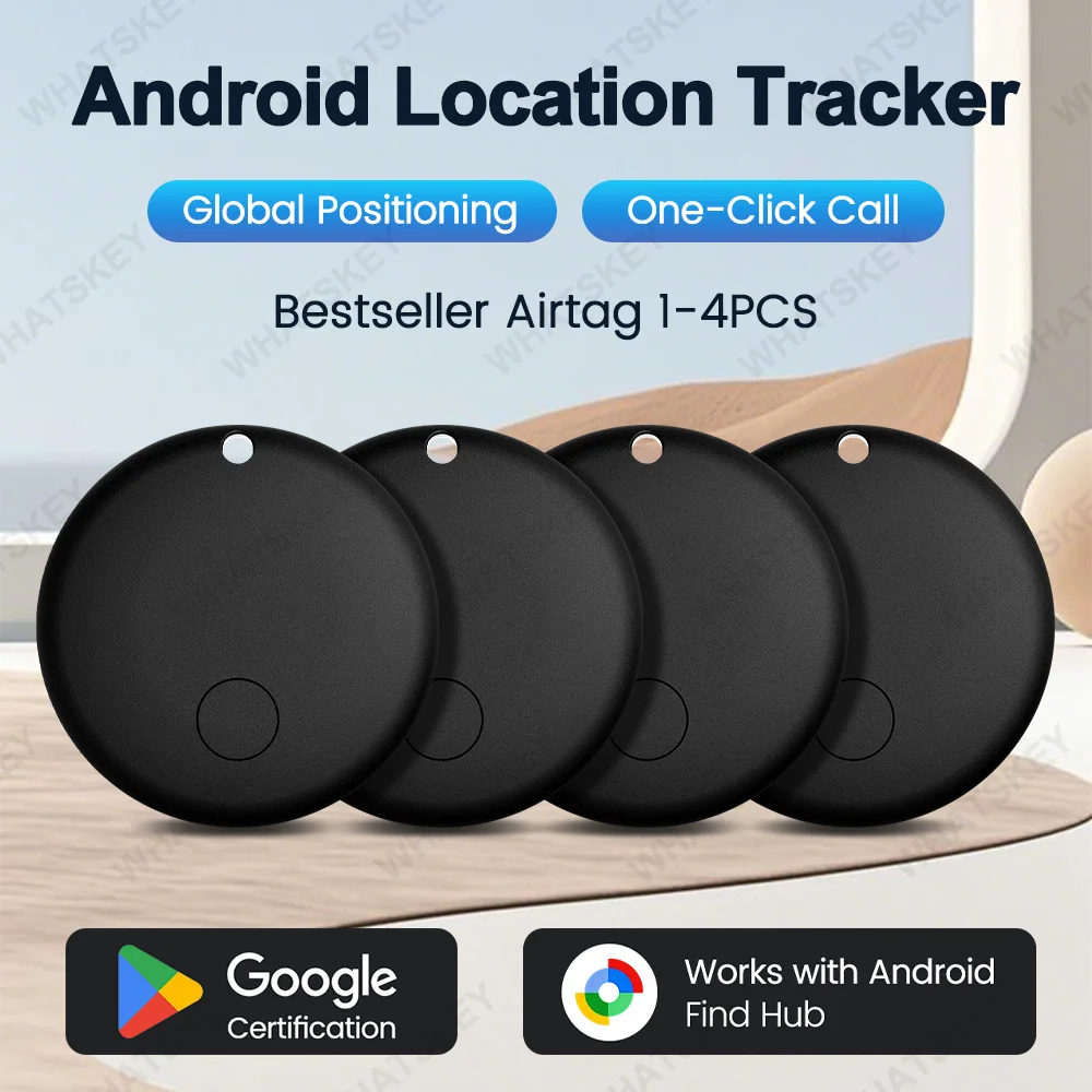 1/2/3/4 Stück Android Mini Auto-Ortungsgerät Anti-Verlust Google Find My Wallet Schlüsselanhänger Smart Tag Bluetooth Tracker Schlüssel- und Gegenstandsfinder Image