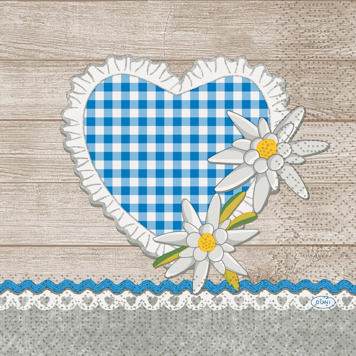 Duni Tissue-Serviette 33 x 33 cm Alpen Flair 3-lagig, 1000 Stk/Krt (4 x 250 Stk) Image