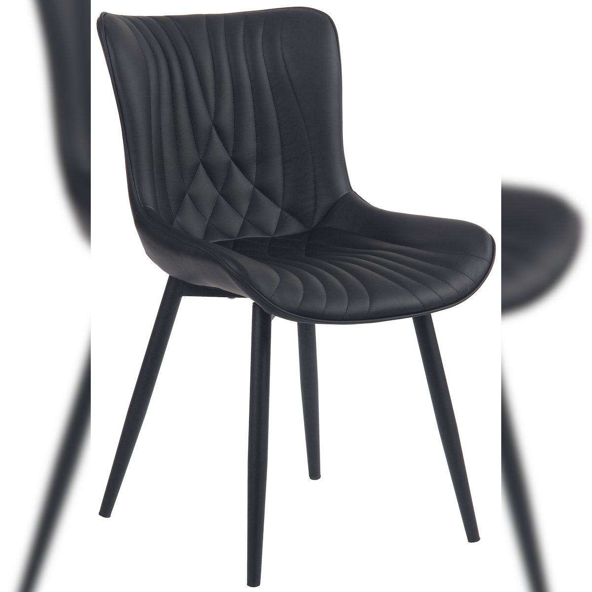 Proregal CHEFGASTRO Esszimmerstuhl CHARLESTON Kunstleder HxBxT 80,5x50x62cm Schwarz Küchenstuhl Image