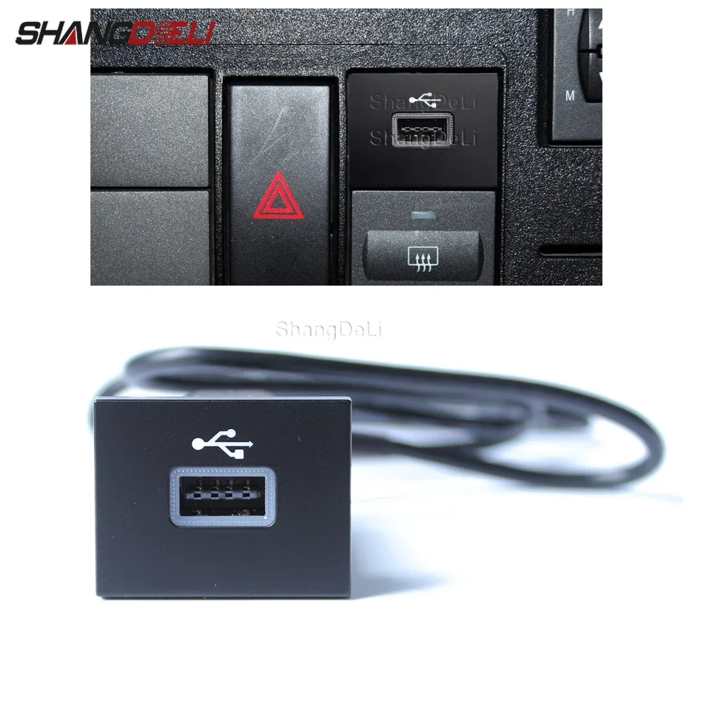 Auto Schwarz USB Eingang Adapter Audio Radio u-disk flash Buchse Interface Kabel Für Ford Focus 2 Mk2 2009-2011 Image