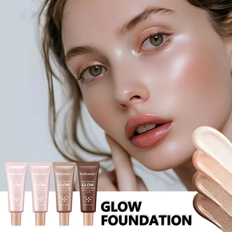 Gloss Liquid Foundation Lasting Concealer Full Coverage BB Cream Face Highlighter Corrector High Coverage Base Makeup Cosmetics Image